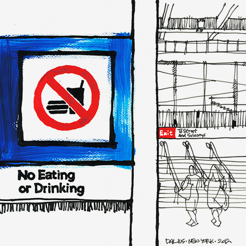 NO EATING OR DRINKING