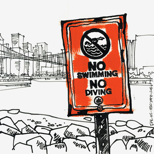 NO SWIMMING OR DIVING
